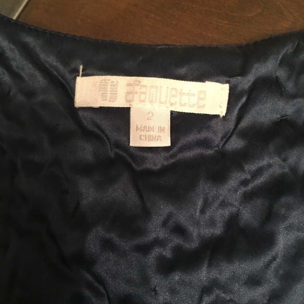 Slate blue velvet silk and pearl racerback tank - Picture 5 of 6